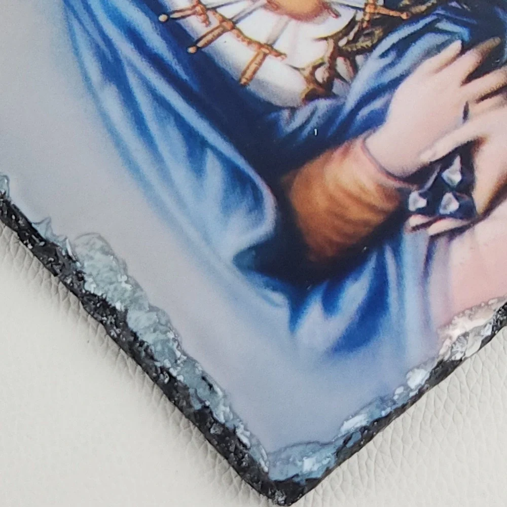 Our Lady of Sorrows Seven Sorrows of Mary Slate Plaque Conde Christian Decor